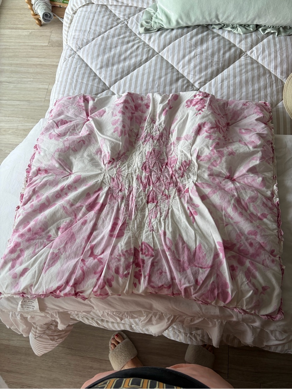 Two Pottery Barn Teen Love shack fancy collab euro sham